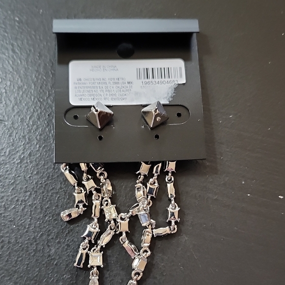 NWT White House Black Market Crystal Dangle Earrings - Picture 3 of 3